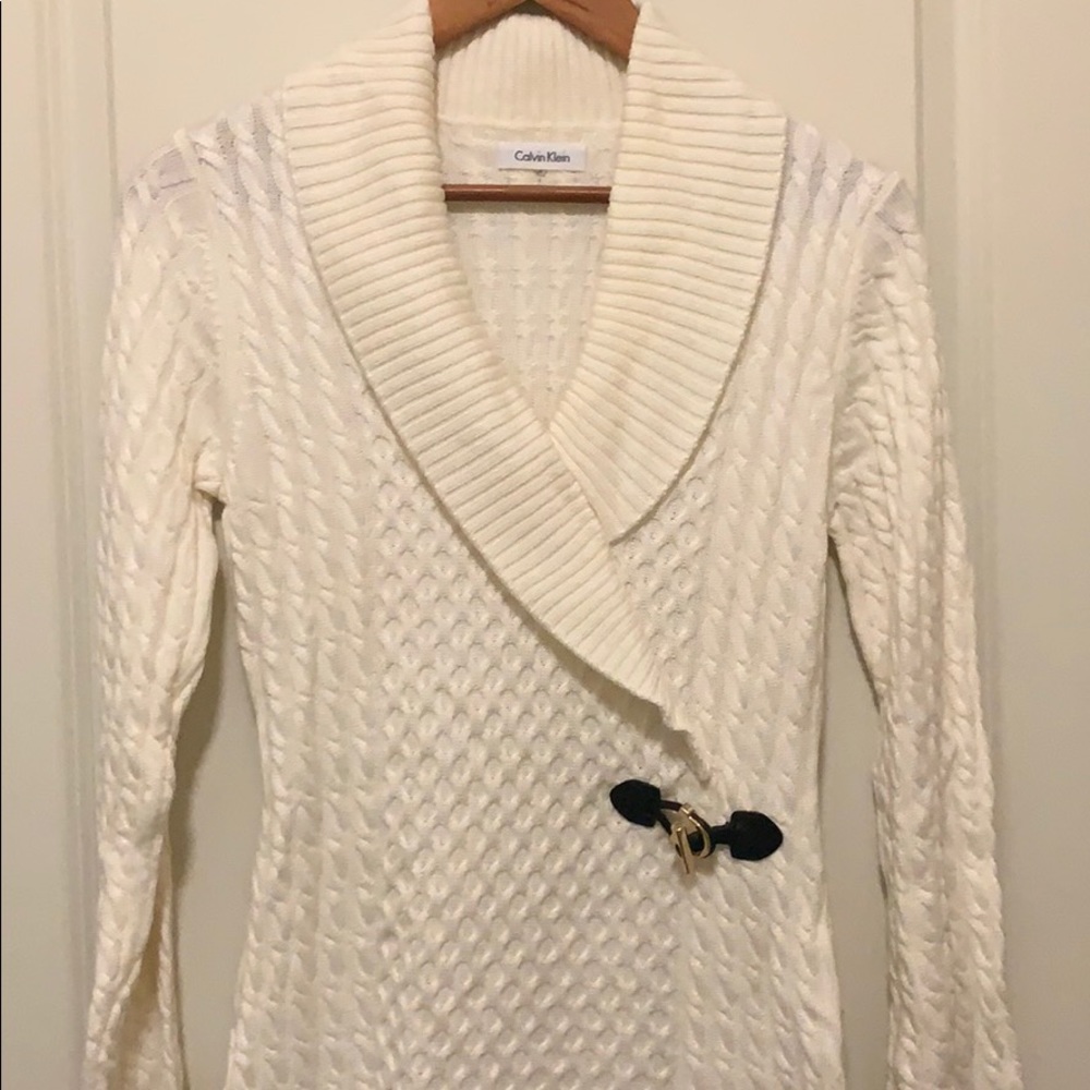 Calvin Klein long sleeve cross front dress